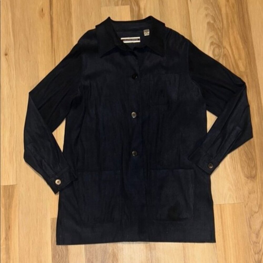 Amanda Smith Navy Suede Button-Up Jacket